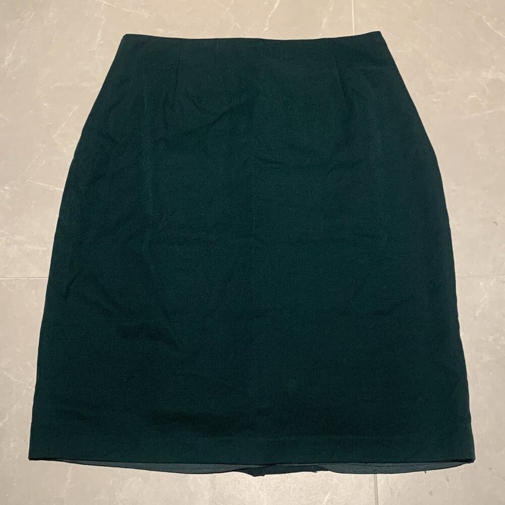 Mondo Dark Green Wool Pencil Skirt - Size M - Made in Canada